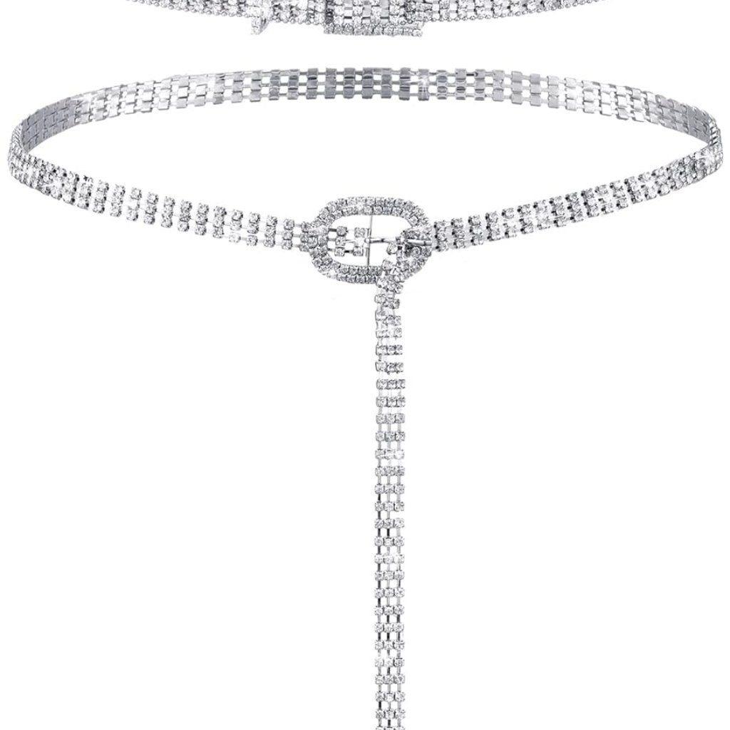 Stylish Crystal Rhinestone Belts - 2 Pack For Women! Medium Fit - 41